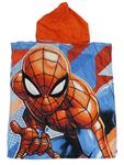 Modro-červené froté osuškové pončo s kapucí - Spiderman