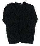 Černý chlupatý svetrový cardigan H&M