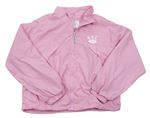 Růžová šusťáková jarní bunda s nápisem Primark
