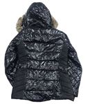 Černá šusťáková lesklá zateplená bunda s kapucí zn. River Island
