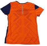 Tmavomodro-neonově oranžové sportovní funkční tričko zn. Kalenji