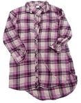 Pudrovo-fialovo-fuchsiové kostkované košilové šaty Next