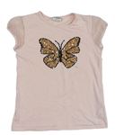 Světlerůžové tričko s motýlkem 