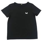 Černé tričko s holubičkou SHEIN