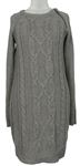 Dámské šedé vzorované pletené šaty Bonprix 