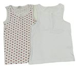2x košilka - s beruškami + bílá s krajkou