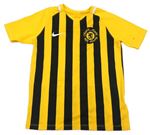 Žluto-černý pruhovaný funkční fotbalový dres s logem Nike