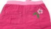 Růžové plátěné kalhoty s kytičkami zn. Mini Mode